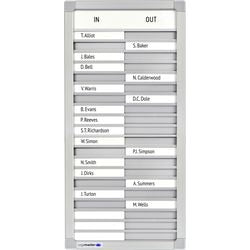 Aanwezigheidsbord 20 personen legamaster 12x2cm 26x54cm