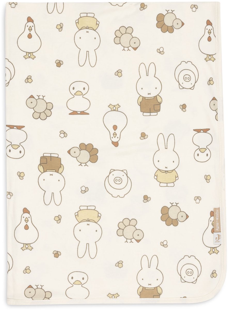 Jollein baby deken wieg - 75x100cm - jersey - miffy family farm