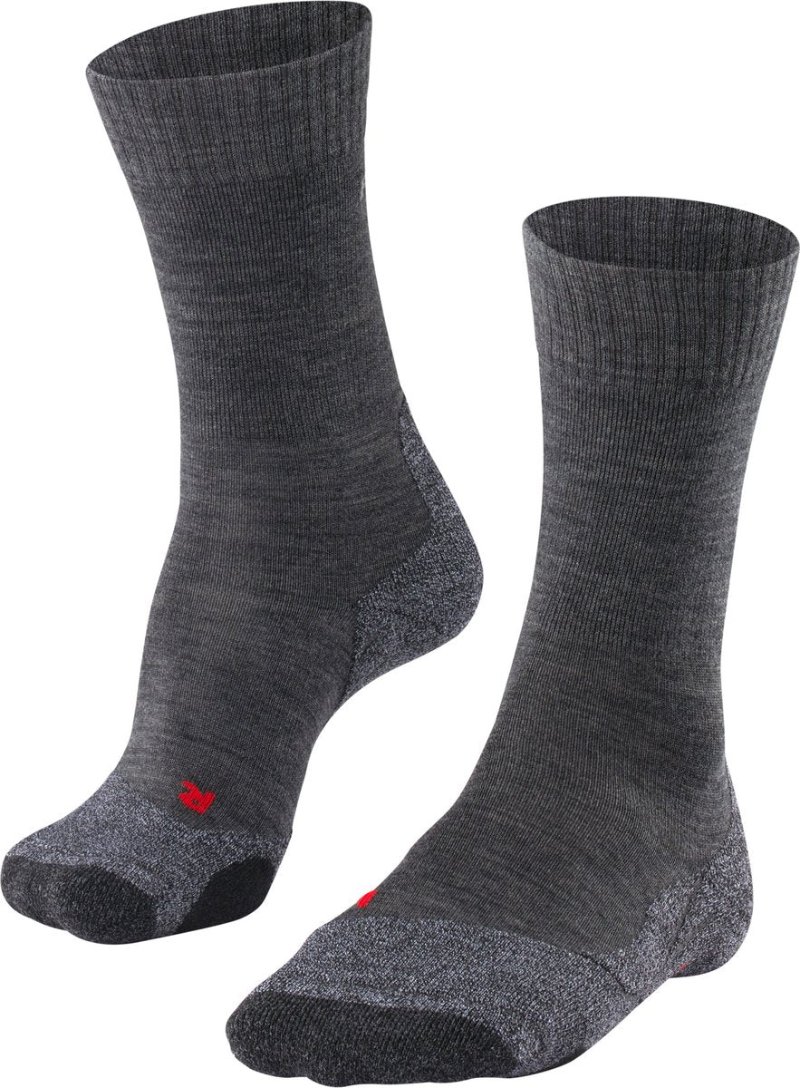 Falke tk2 anti-blaar dik wol functioneel materiaal wandelsokken heren grijs - maat 42-43