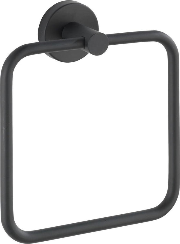 Wenko handdoekring bosio rvs zwart mat 16x18cm - handdoekhouder