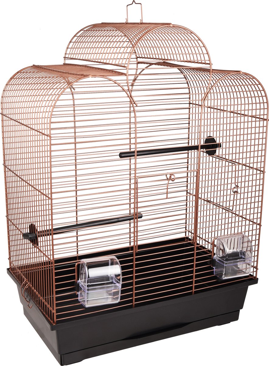 Flamingo vogelkooi dara zwart koper - zwart - 45 x 28 x 61.5 cm