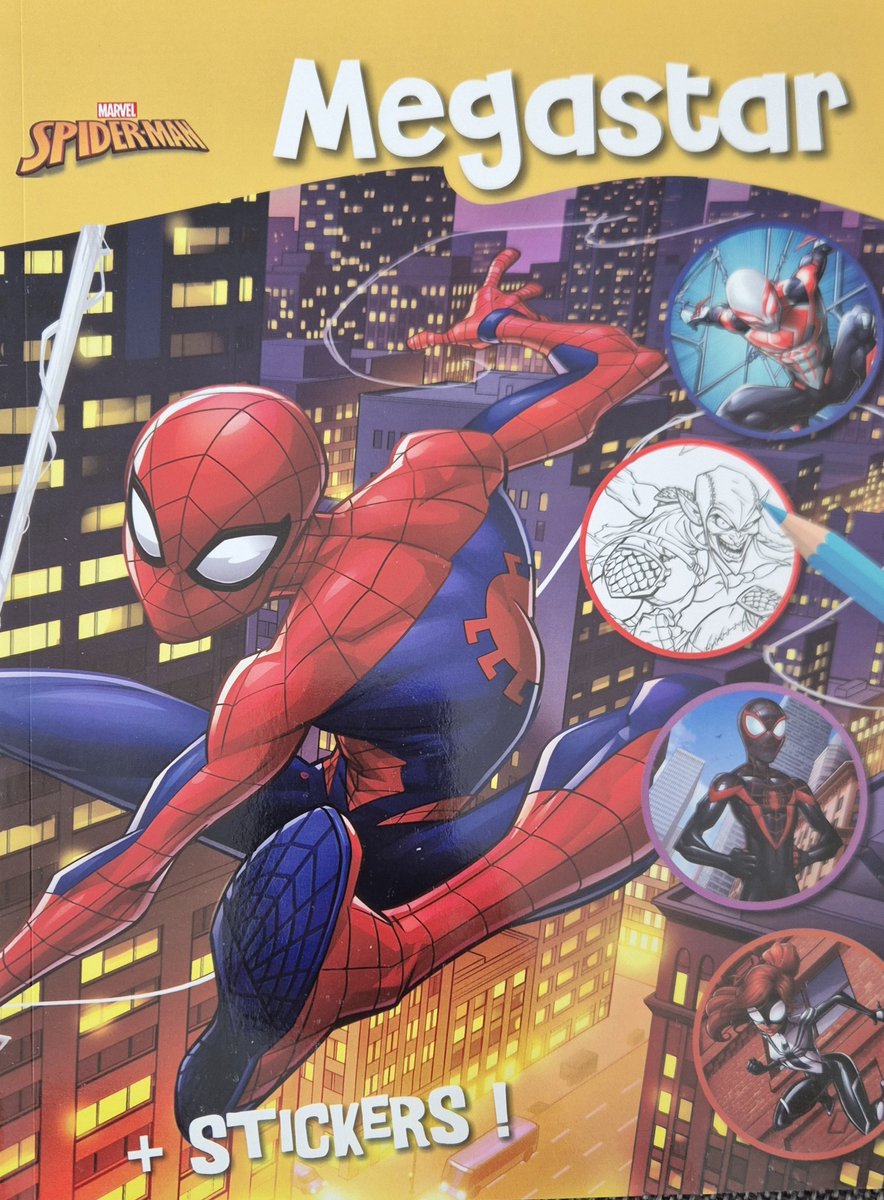 Merkloos sans marque megastar spiderman kleurboek met stickers