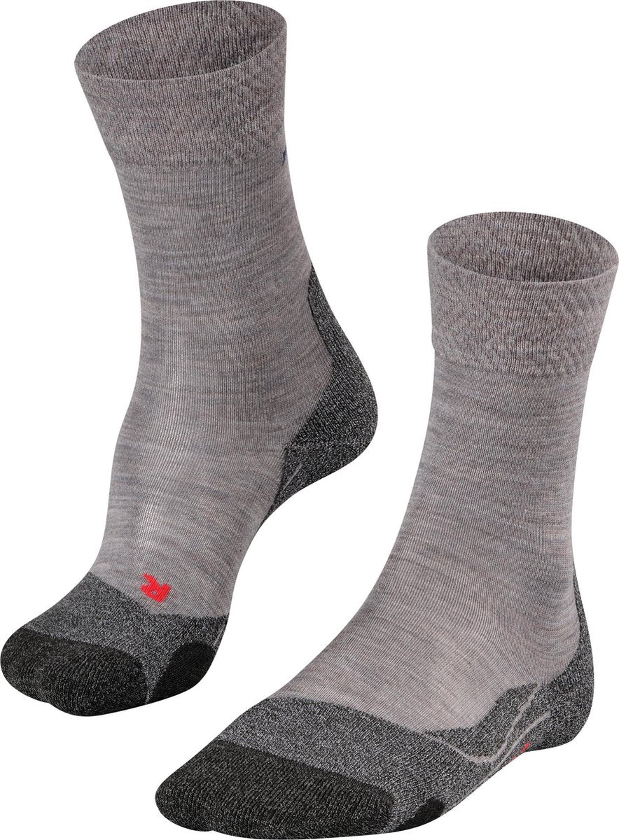 Falke tk2 melange anti-blaar dik wol functioneel materiaal wandelsokken dames grijs - maat 37-38