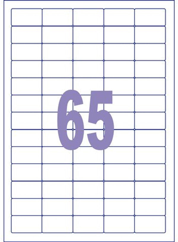 Kangaro etiket - injet laser kopieer - 38,1x21,2mm - doos a 25 vel - 65 stickers per vel