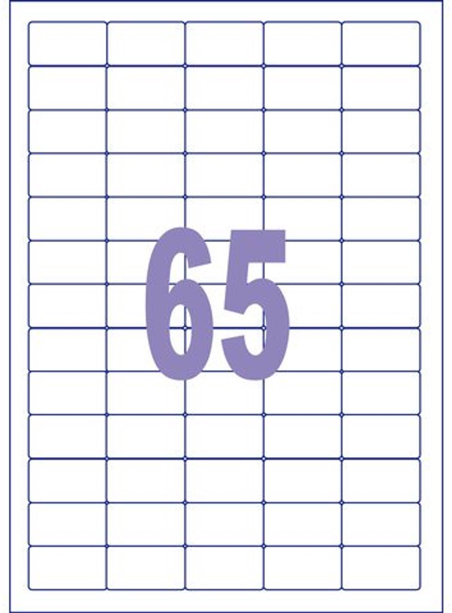Kangaro etiket - injet laser kopieer - 38,1x21,2mm - doos a 25 vel - 65 stickers per vel