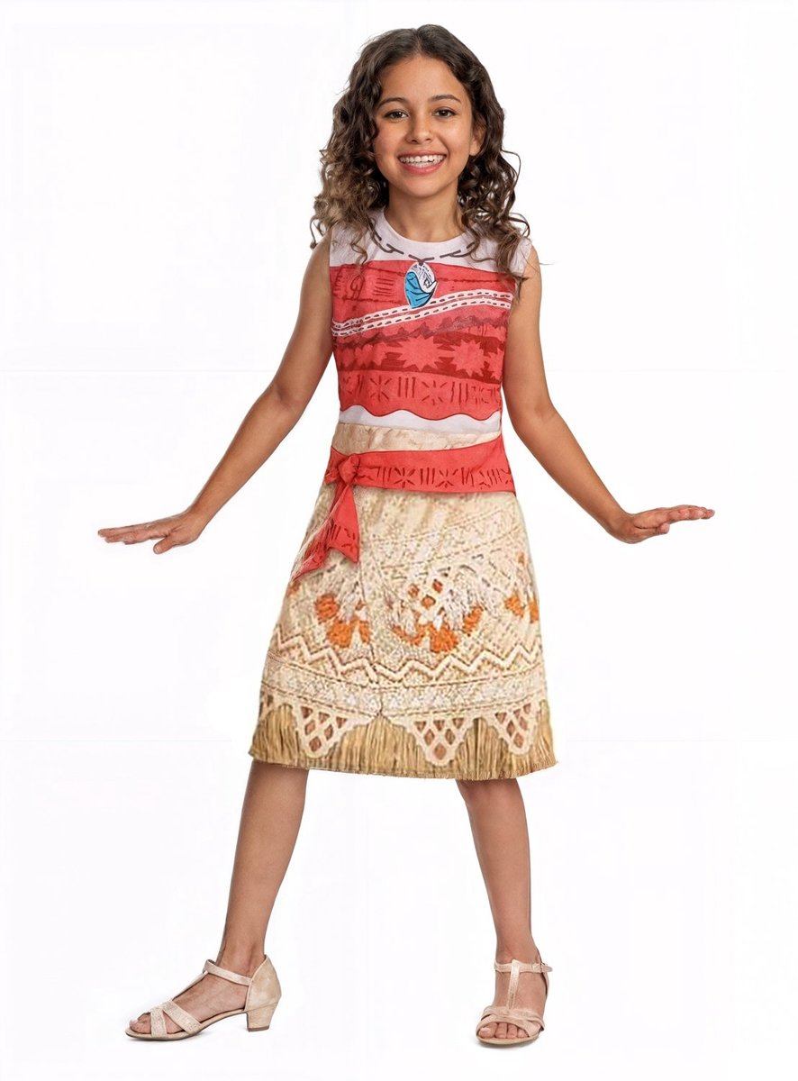 Disguise disney - moana 2, kostuum moana vaiana basic plus jurk, maat xs (3t-4t jaar)