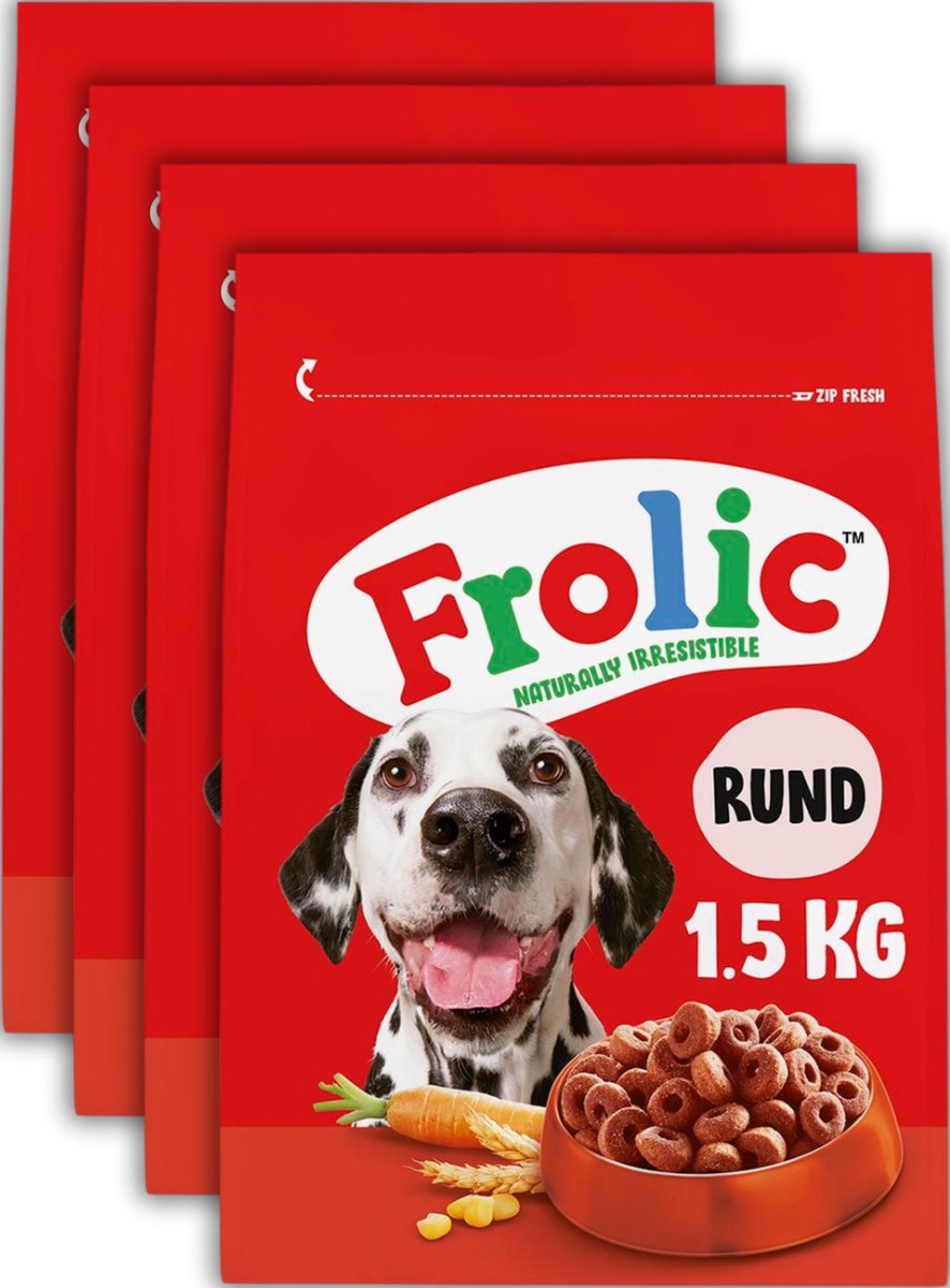 Frolic hondenbrokken - compleet droogvoer - rund - 4x1.5kg
