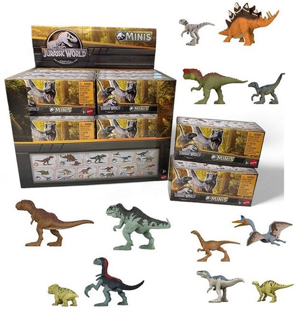 Jurassic world minis figuur 1-pack + 2-p