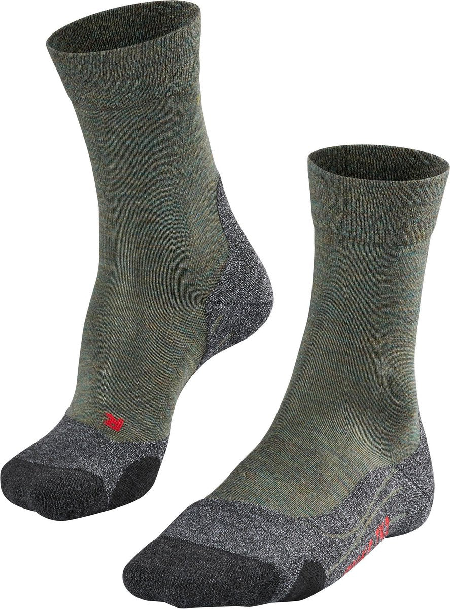 Falke tk2 melange anti-blaar dik wol functioneel materiaal wandelsokken heren groen - maat 39-41