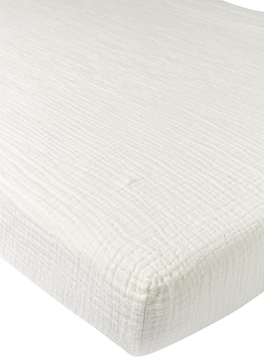 Meyco baby uni hoeslaken ledikant - pre-washed hydrofiel - offwhite - 60x120cm