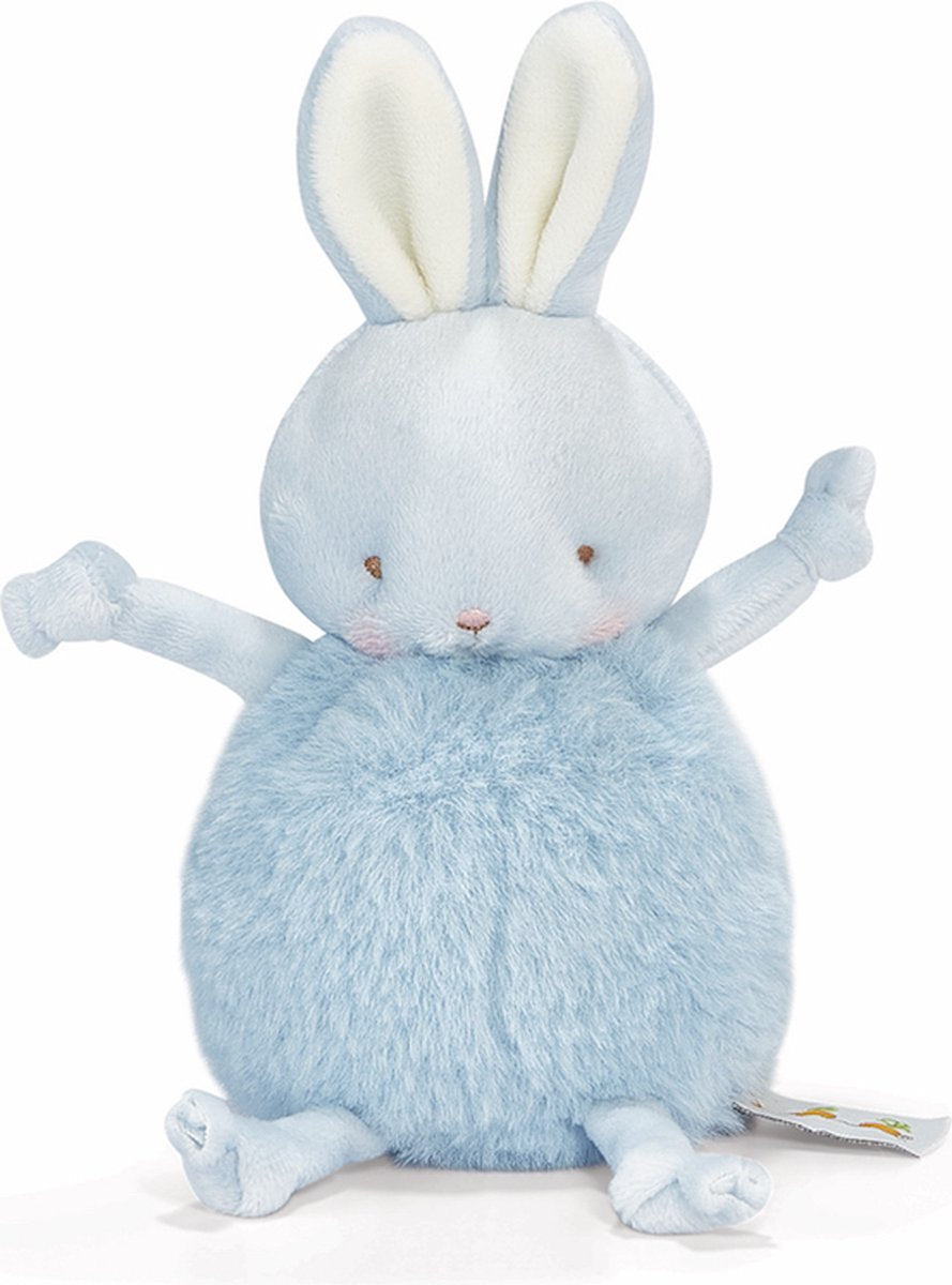 Bunnies by the bay roly-poly konijn - knuffeldier - knuffel voor kinderen - geborduurde details - 13 cm - blauw