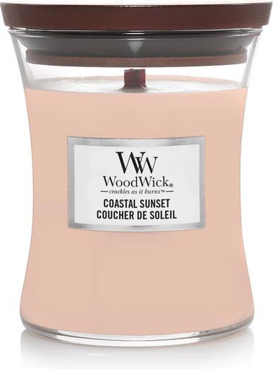 Woodwick hourglass medium geurkaars - coastal sunset - 60 branduren