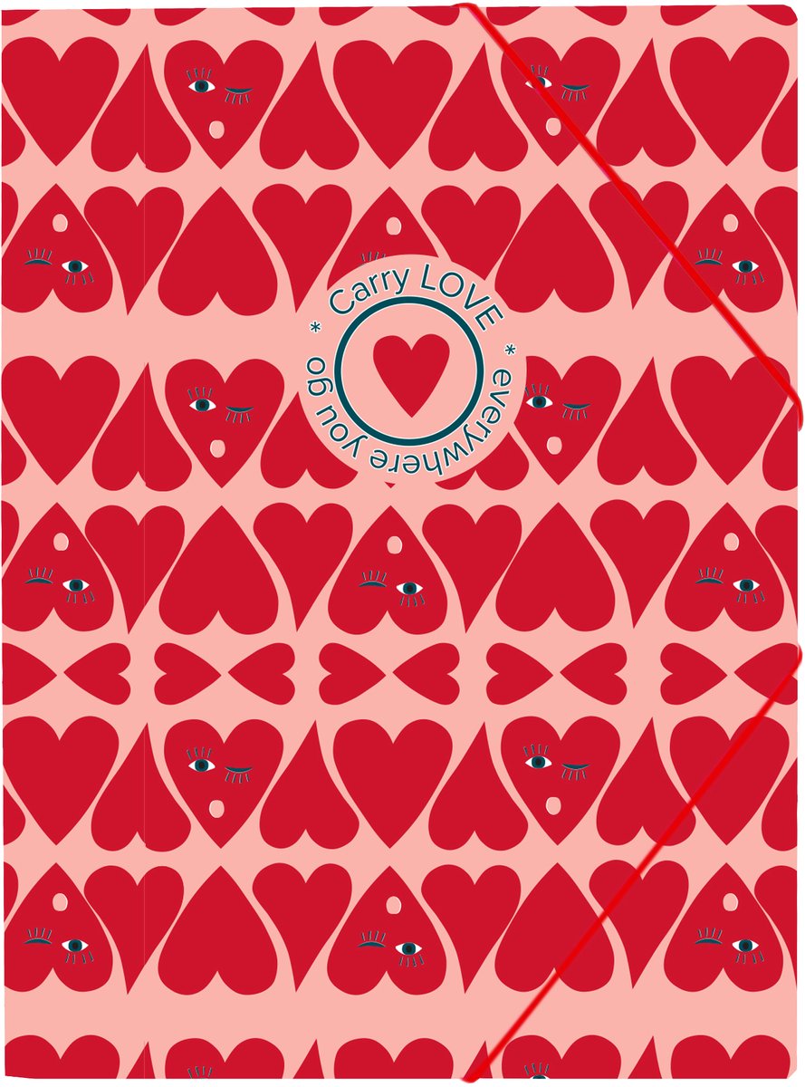 Ancor elastomap b'log hearts a4 met elastiek en 3 flappen