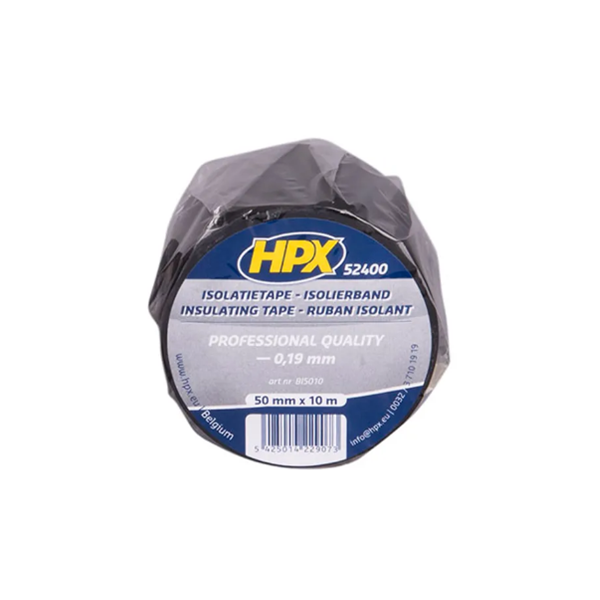 Hpx pvc isolatietape 50 mm x 10 meter - zwart