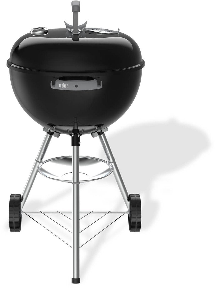 Weber bar-b kettle - ø 47 cm grillrooster - houtskoolbarbecue - zwart - asopvangschaal - 2 duurzame weersbestendige wielen - dekselthermometer - 2 gereedschapshaken - kras- en roestbestendig