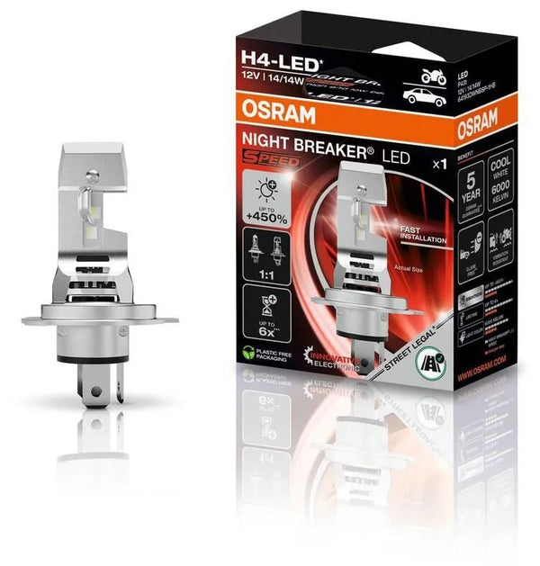 Osram hauptlampe night breaker led speed 450 h4 lamp 450, 1 per pack, night breaker led