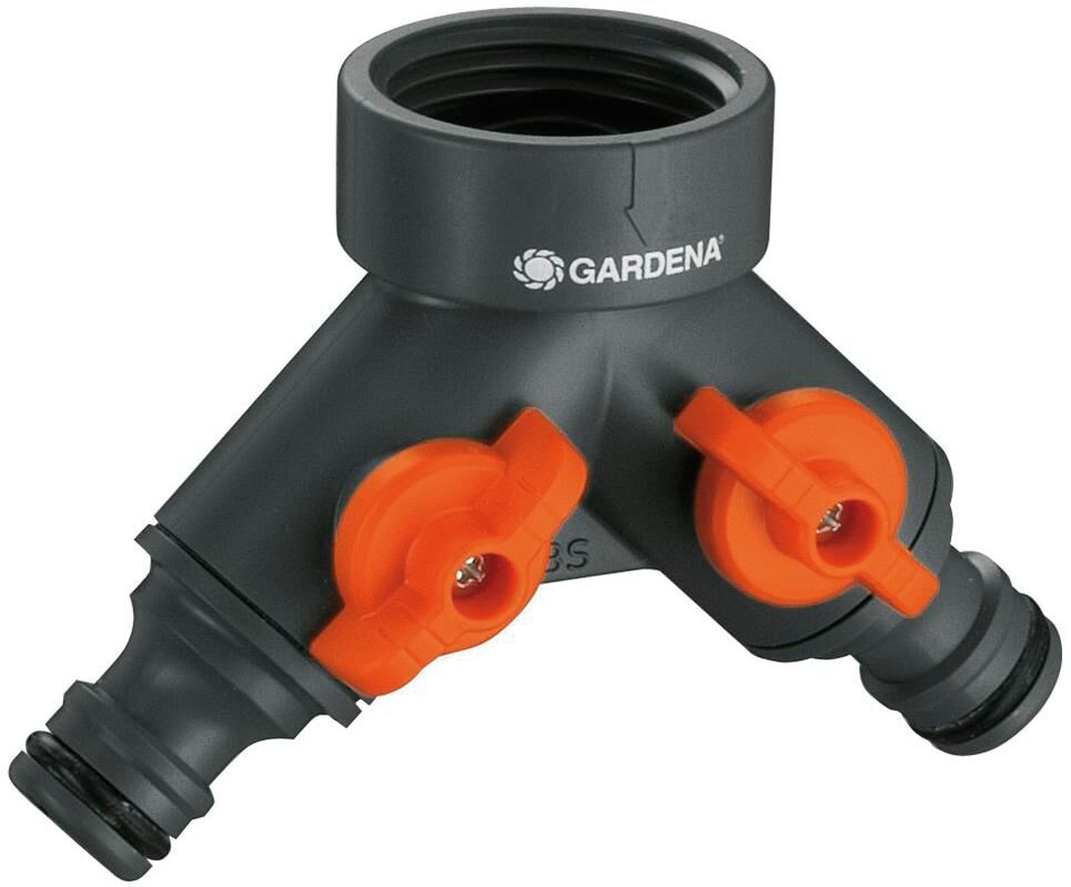 Gardena 2-weg-waterverdeler 26,5 mm (g 3 4 ) kraanstuk (grijs oranje, 938-20)