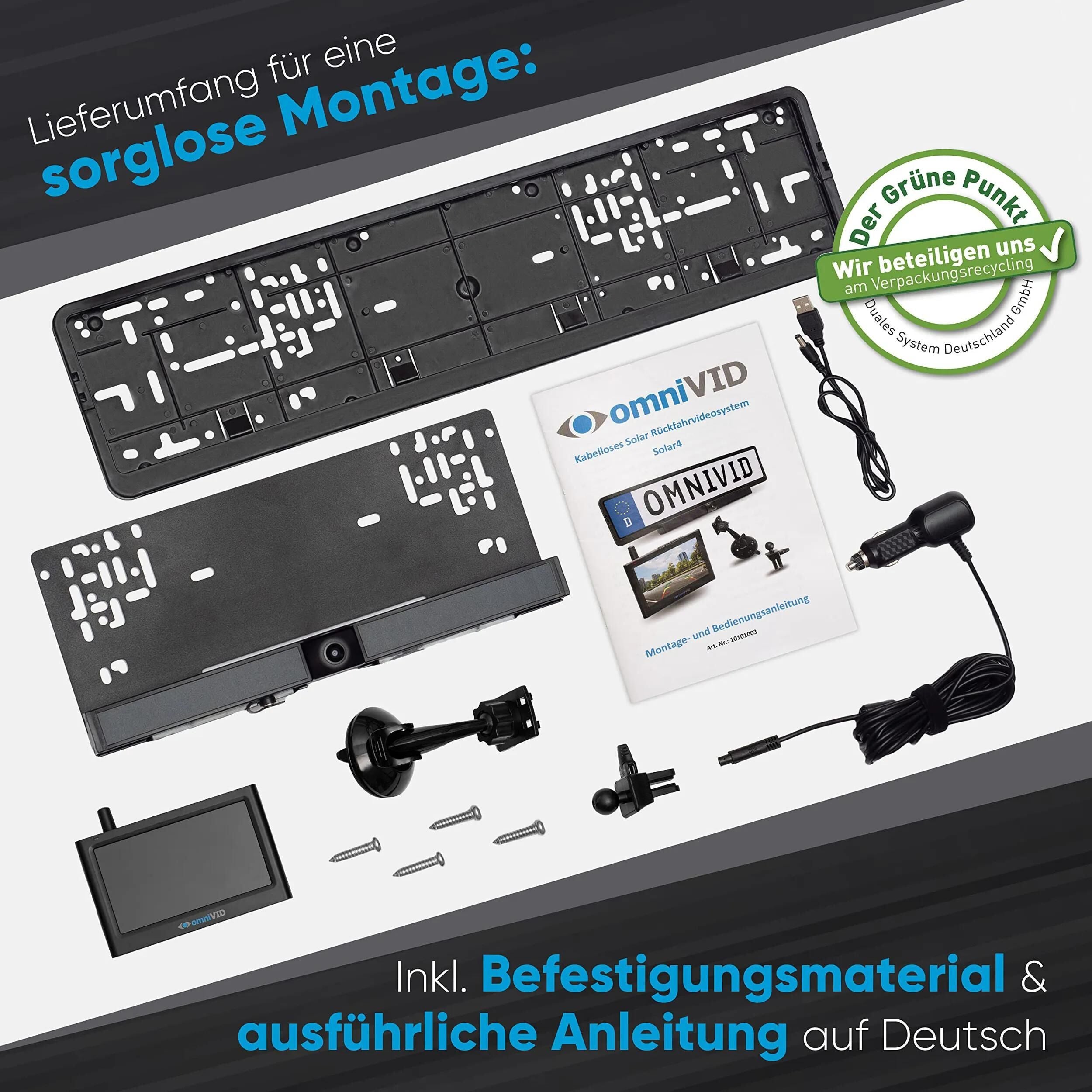 Omnivid einparkhilfe solar4 reversing video system solar 4