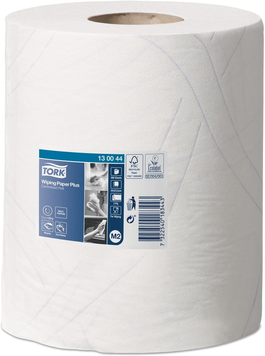 Tork wiping plus centerfeed poetspapier 2-laags m2