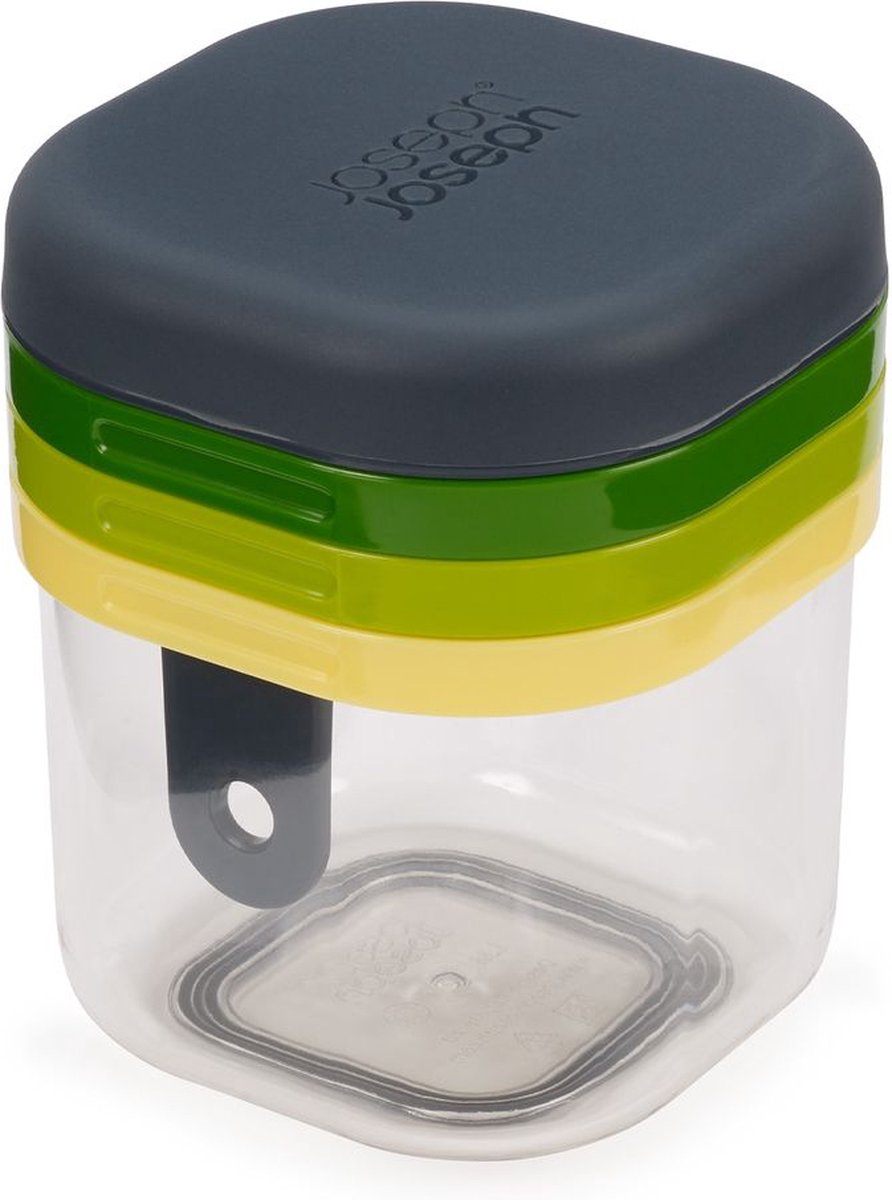 Joseph joseph multi-prep mini mandoline met opvangbak.