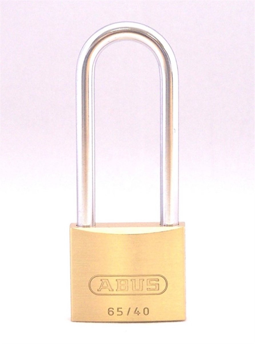 Abus hangslot - messing ongelakt - messing - - 65 40hb40 hoge beugel 40mm messing