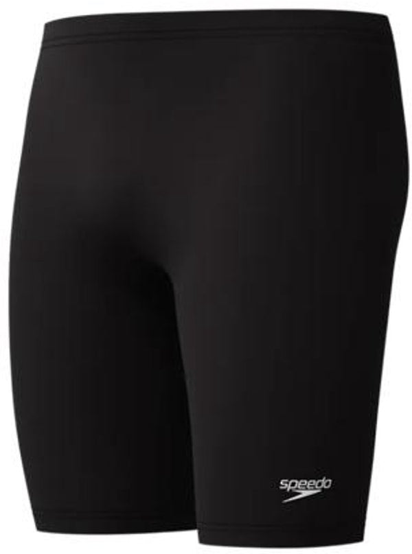 Speedo endurance+ logo jammer heren - strakke zwembroek heren - chloorbestendige zwembroek mannen - kleurvaste sportzwembroek heren - zwart wit - s