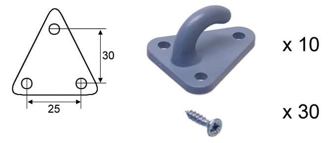 Valeryd dekzeilhaken fastening 10pcs. f. cover net w. screw