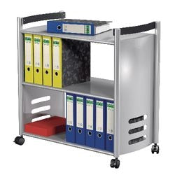 Kantoorwagens kerkman tec-art 2 rijen ordners 3010 820x435x850cm lichtgrijs a4