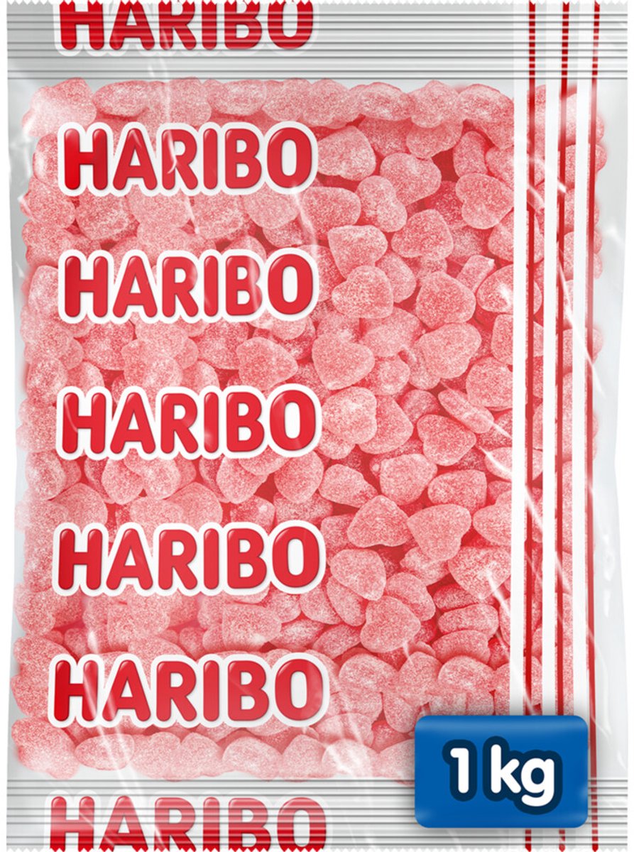 Haribo frambozenhartjes - snoep - 1kg zak