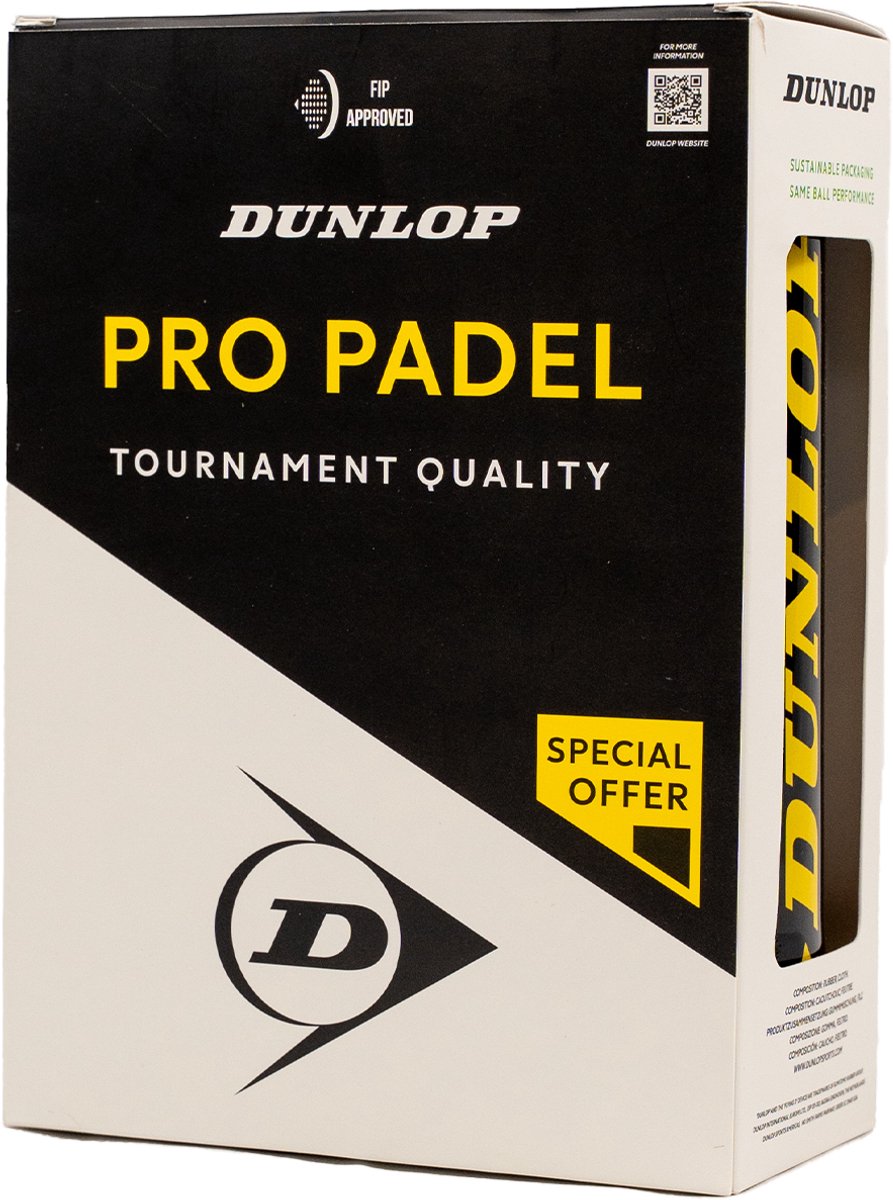 Dunlop - padel bal- pro padel 2x3- geel
