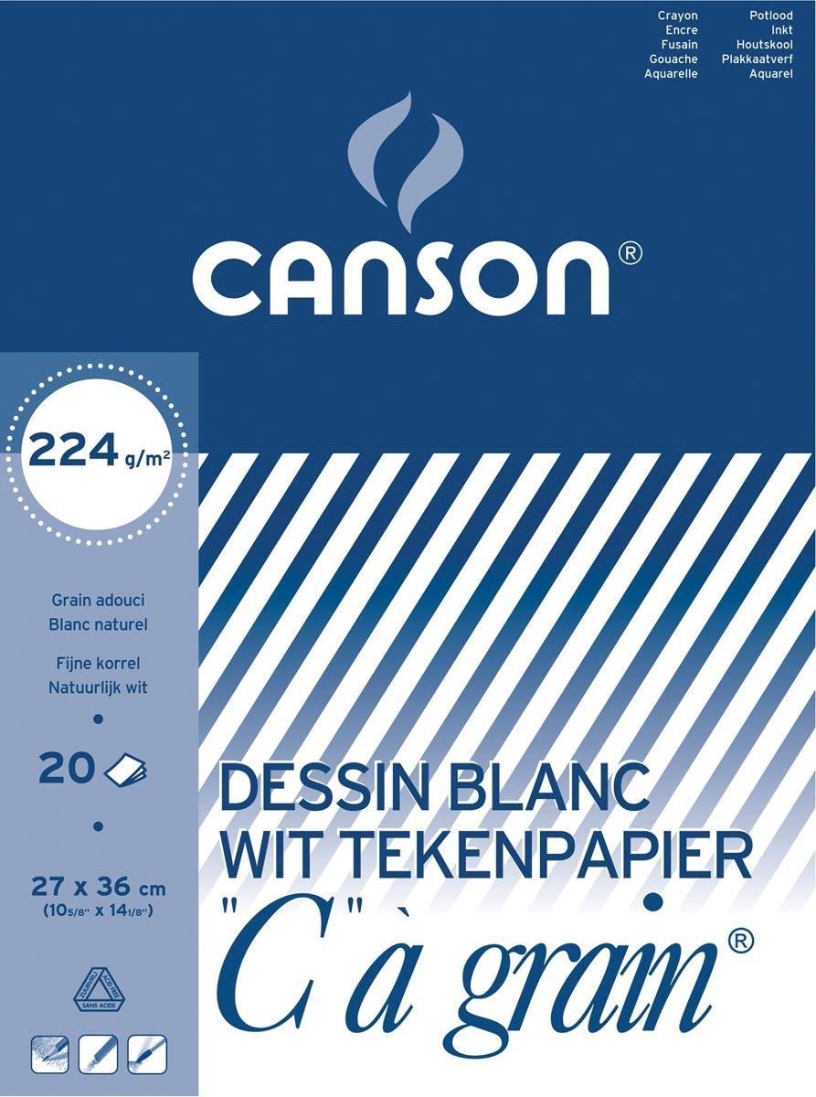 Canson tekenblok c à grain 224 g m² formaat 27 x 36 cm
