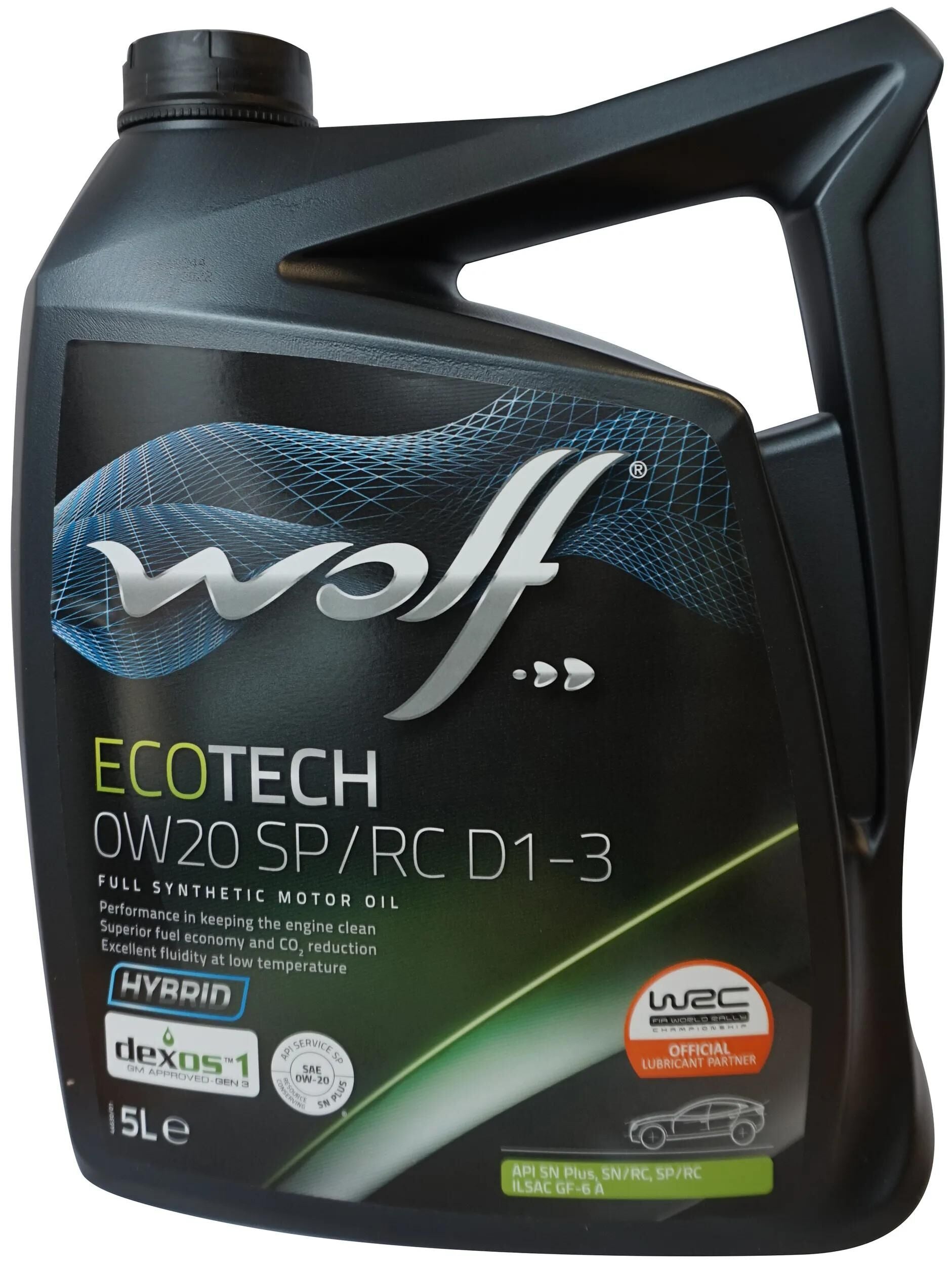 Wolf motoröl ecotech sp rc d1-3 motoroil 0w20 5l ecotech sp rc d1-3