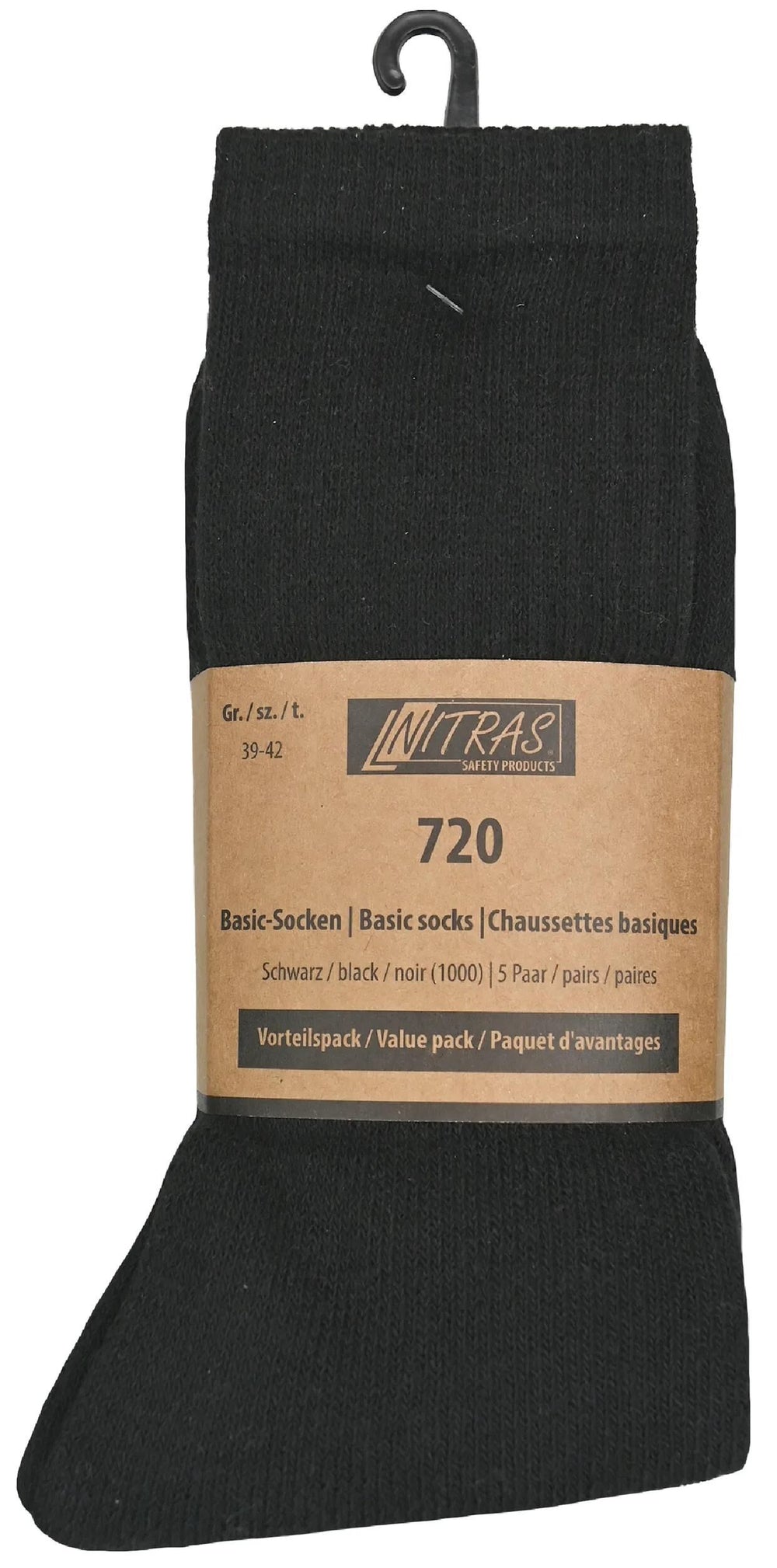 Nitras safety sokken basic basic-socks sw gr.47-50 nitras 1pk with 5 pairs