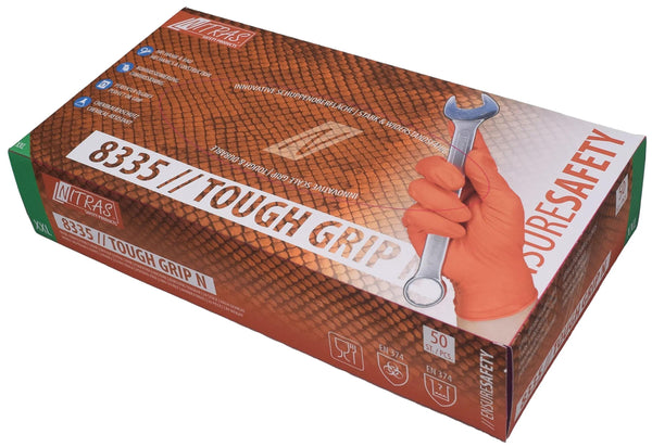 Nitras safety nitril gloves gr. xxl orange touch grip n 50pcs