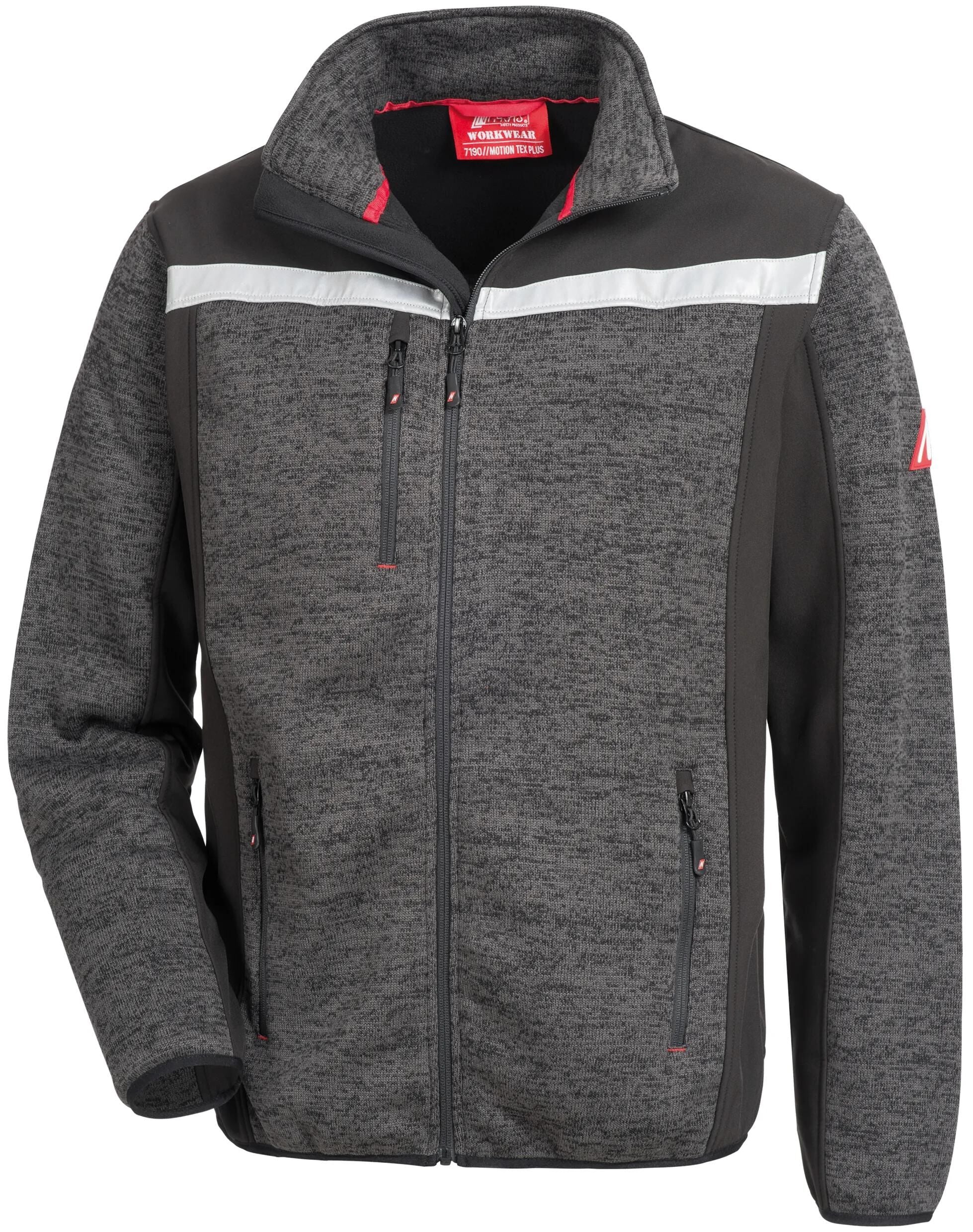 Nitras safety softshelljacke motion tex plus 7192 knitted softshell jacket. motion tex plus black