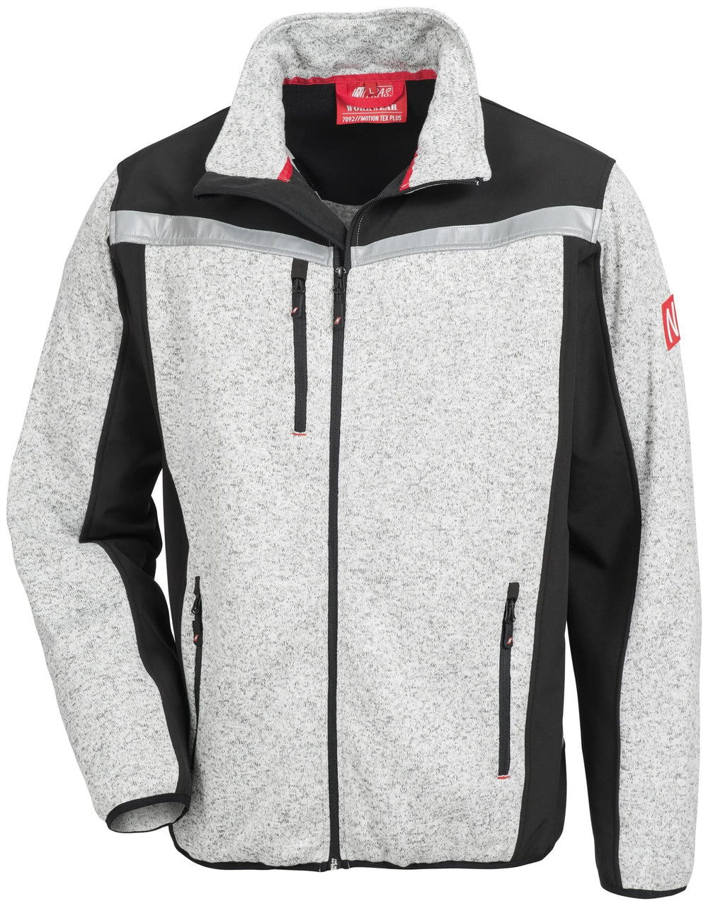 Nitras safety softshell jack motion tex plus 7192 knitted softshell jacket. motion tex plus gray