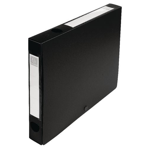 Documentenmap exacompta pp 32x24cm rb 40mm zwart drukknop grijpring eitkethouder