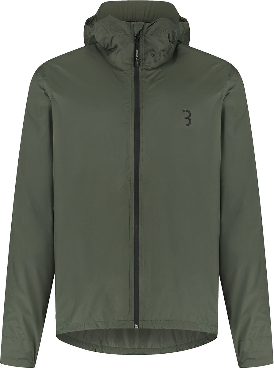 Bbb cycling multishield regenjas fiets: urban sport - waterdicht 10k en ademend - heren dames fietsjas - olijfgroen - maat xl - bbw-475