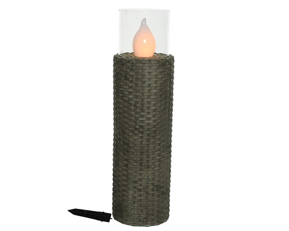 Lumineo led solarsteker wicker 63x18cm antraciet