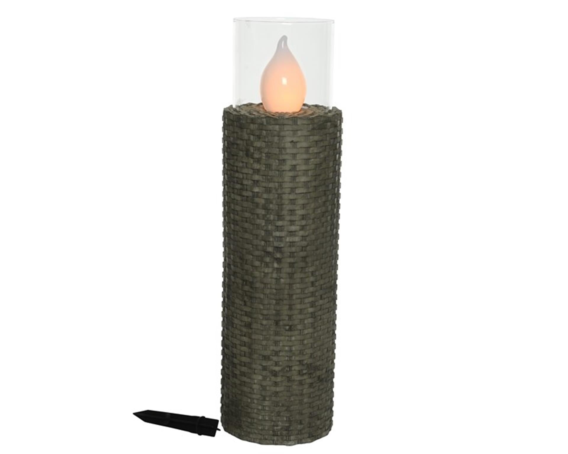 Lumineo led solarsteker wicker 63x18cm antraciet