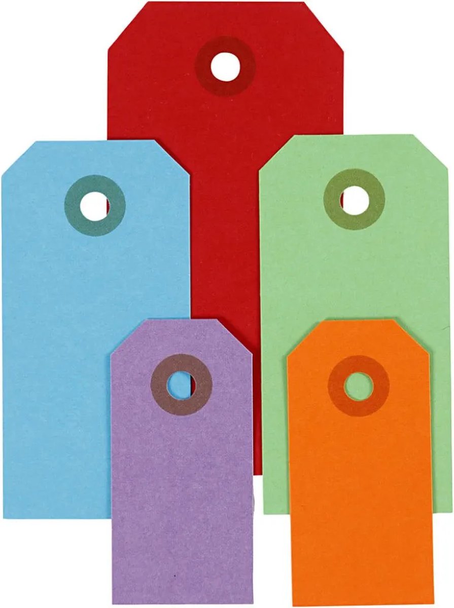 Creativ company cc kartonnen cadeaulabels 3 maten 500 stuks