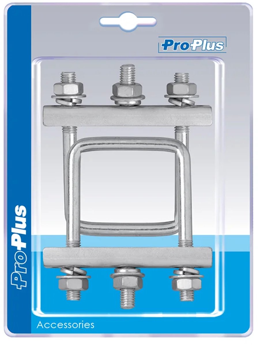 Proplus u-beugel vierkant 60mm voor neuswielklem - set van 2 stuks in blister