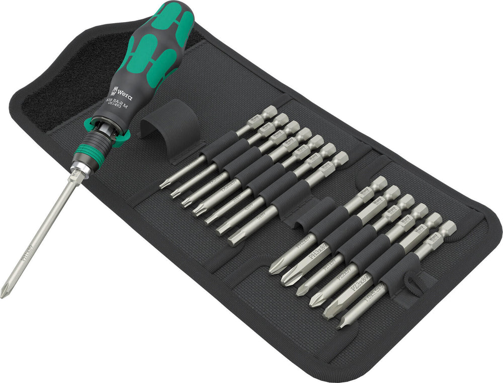 Wera kraftform kompakt 838 ra-r m set 1 bitset (zwart groen, 15‑delig)