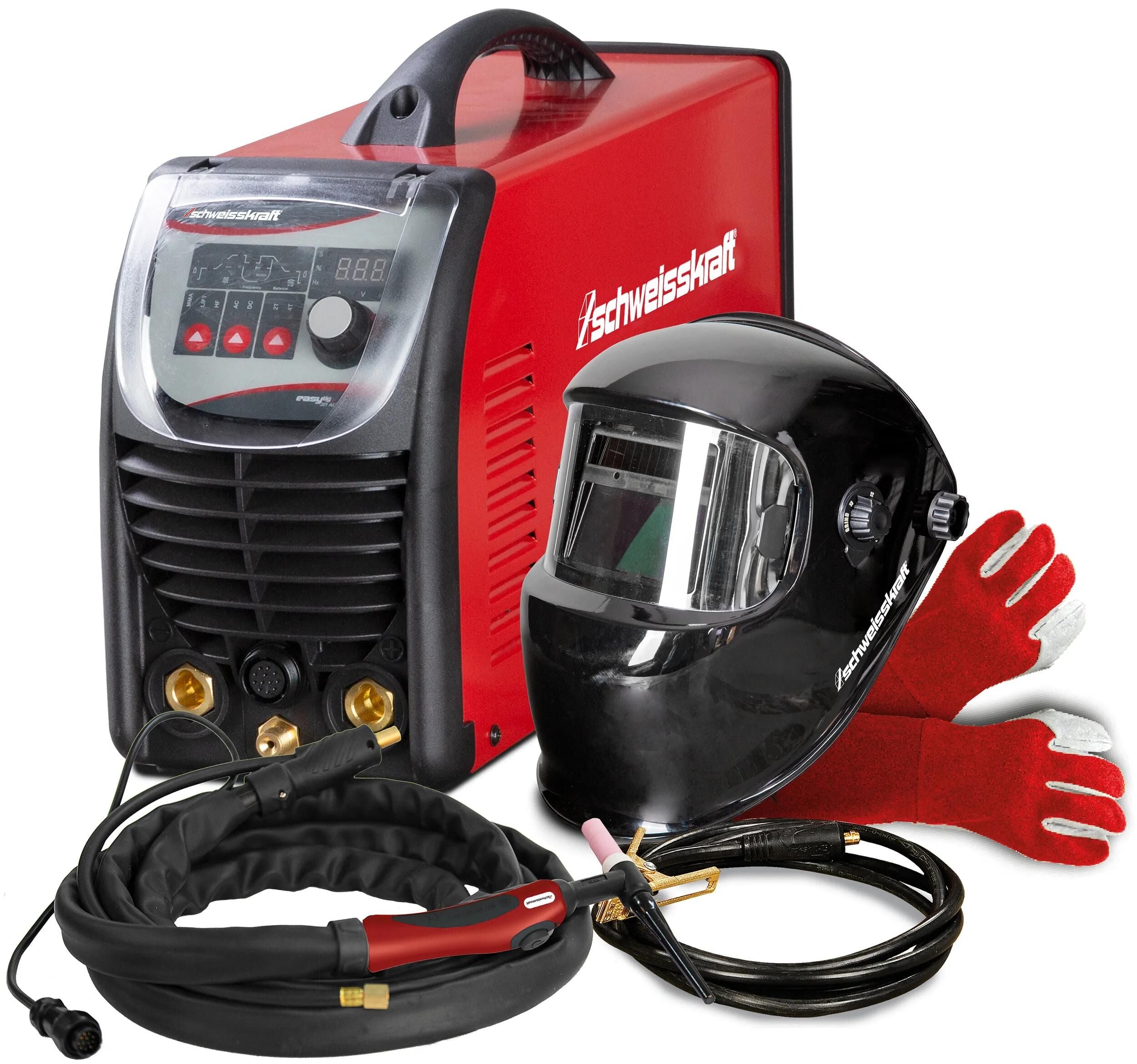Schweisskraft lasapparaat easy-tig 201 ac dc pulse aktions-set inverter welding devices easy-tig 201 ac dc pulse
