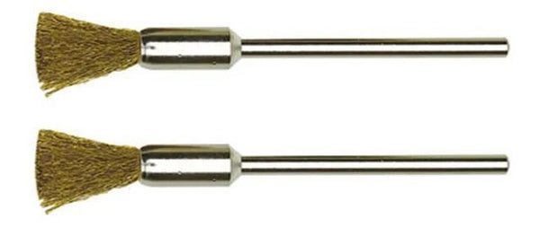 Proxxon komborstel brushes w.shaft 2pcs d=8mm brass