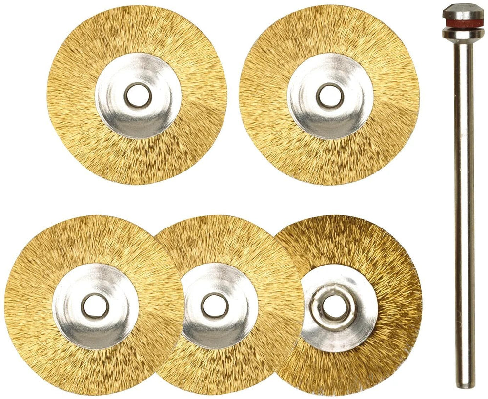 Proxxon drahtrundbürstensatz brass round brush set d=22mm 5 pcs.