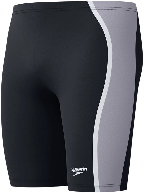 Speedo solid splice jammer heren - strakke zwembroek heren - chloorbestendige zwembroek mannen - sportzwembroek heren met trekkoord - zwart grijs - xxl