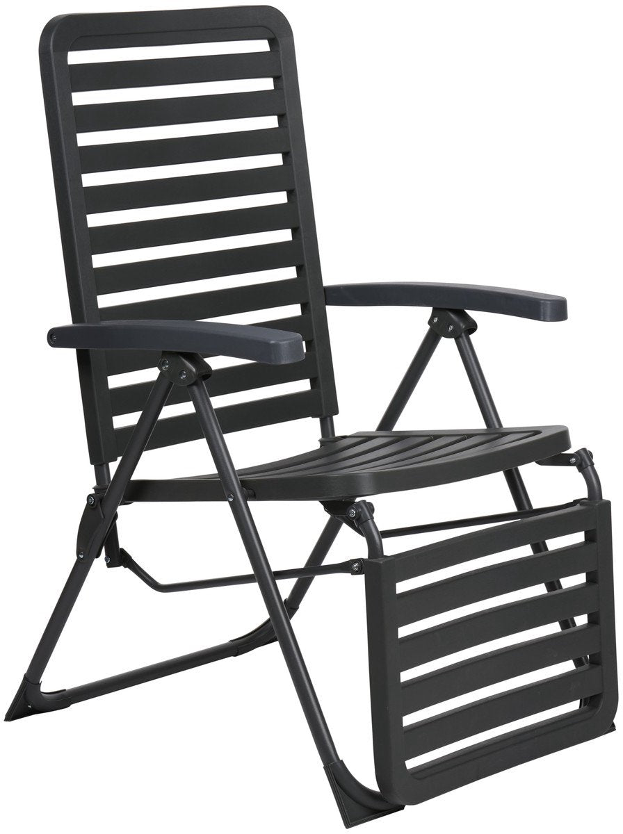 Lifetime garden verstelbare tuinstoel - zit en ligstoel tuin - campingstoel opvouwbaar - 104 x 62 x 151cm - zwart