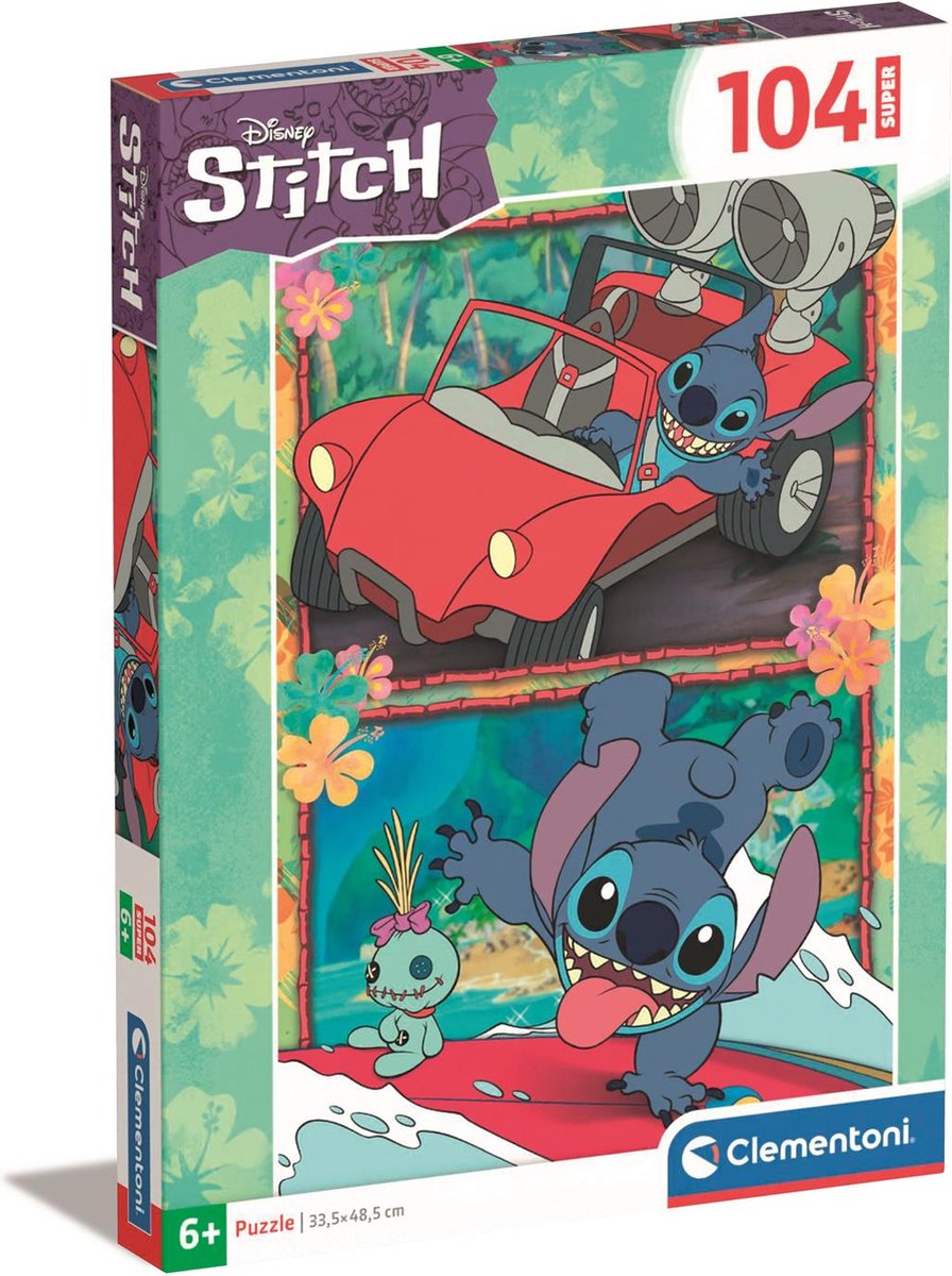 Clementoni legpuzzel superkleur Disney Stitch, 104st.