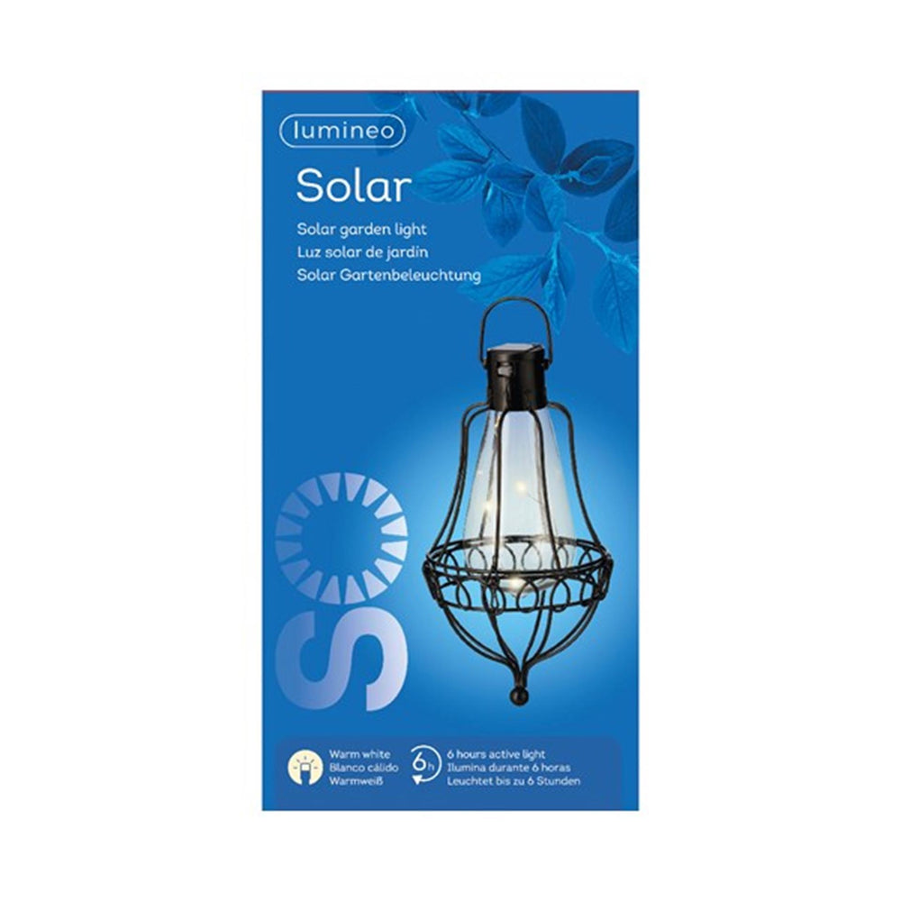 Lumineo led solar hanging light ø10.8-h21cm metaal warmwit